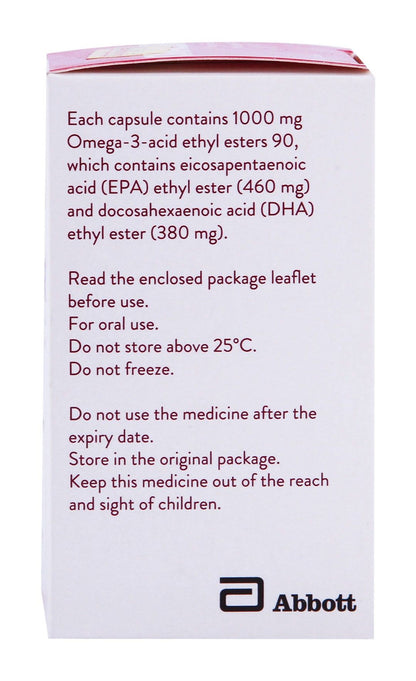 Omacor 1000mg Omega-3 Acid Ethyl Esters 90, 28 Capsules