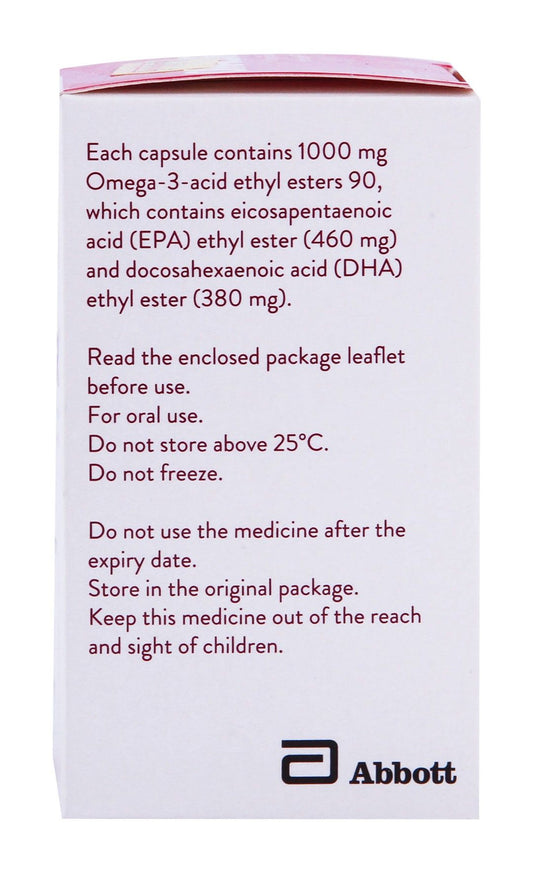 Omacor 1000mg Omega-3 Acid Ethyl Esters 90, 28 Capsules