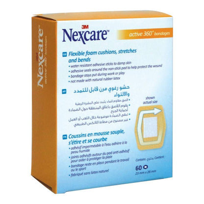 Nexcare Active 360 Degree Bandages (23x28mm), 60 Pieces - Makkah Pharmacy