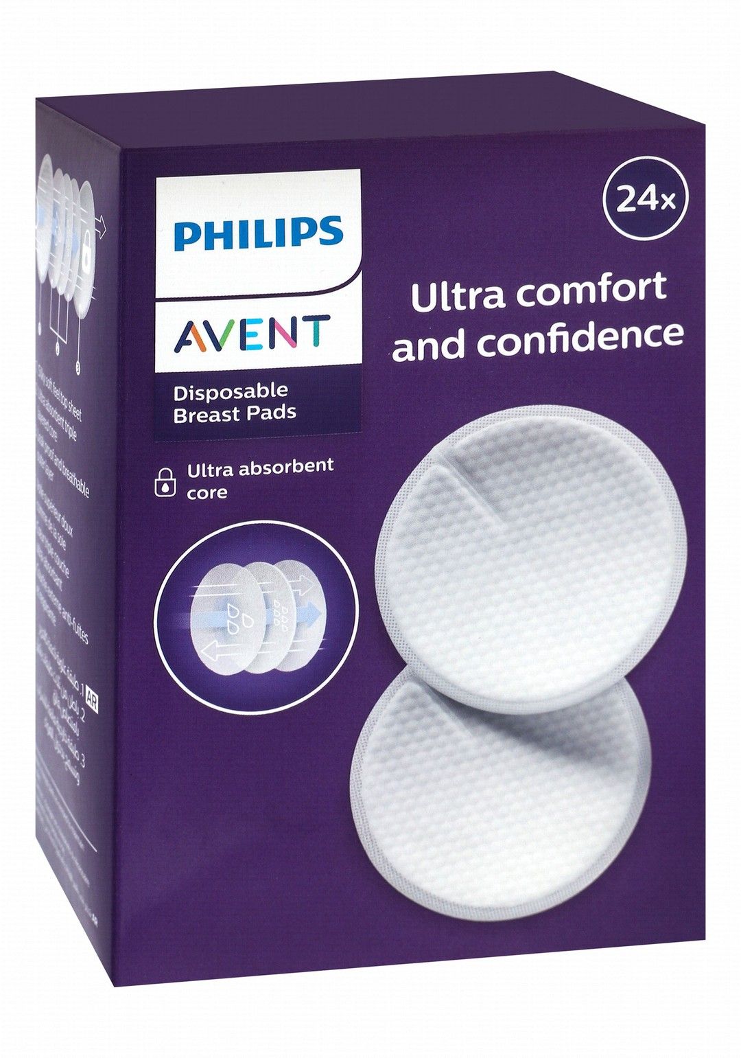 Philips Avent Disposable Breast Pads, 24 Pieces - Makkah Pharmacy