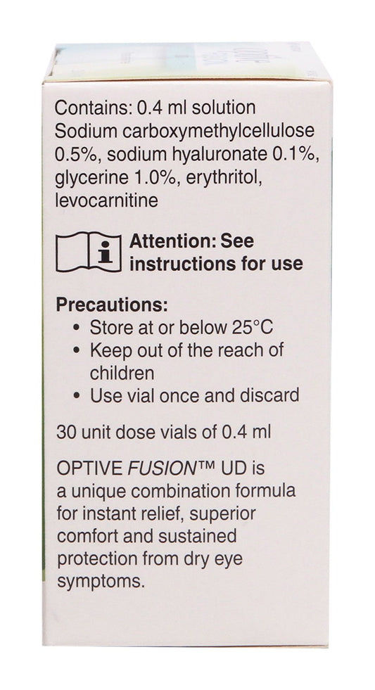 Optive Fusion UD Eye Drop Vials, 30x0.4ml - Makkah Pharmacy