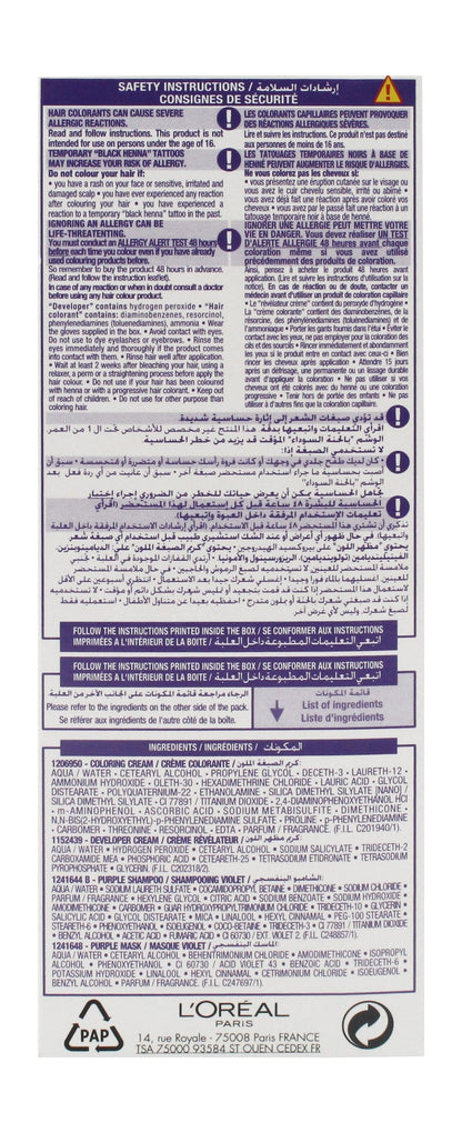 L'Oreal Excellence Hair Dye 7.12 Ash Supreme - Makkah Pharmacy