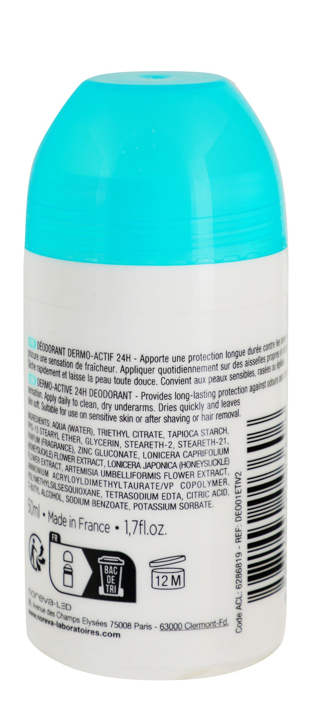 Noreva Deoliane 24H Dermo-Active Deodorant Roll-On, 50ml - Makkah Pharmacy