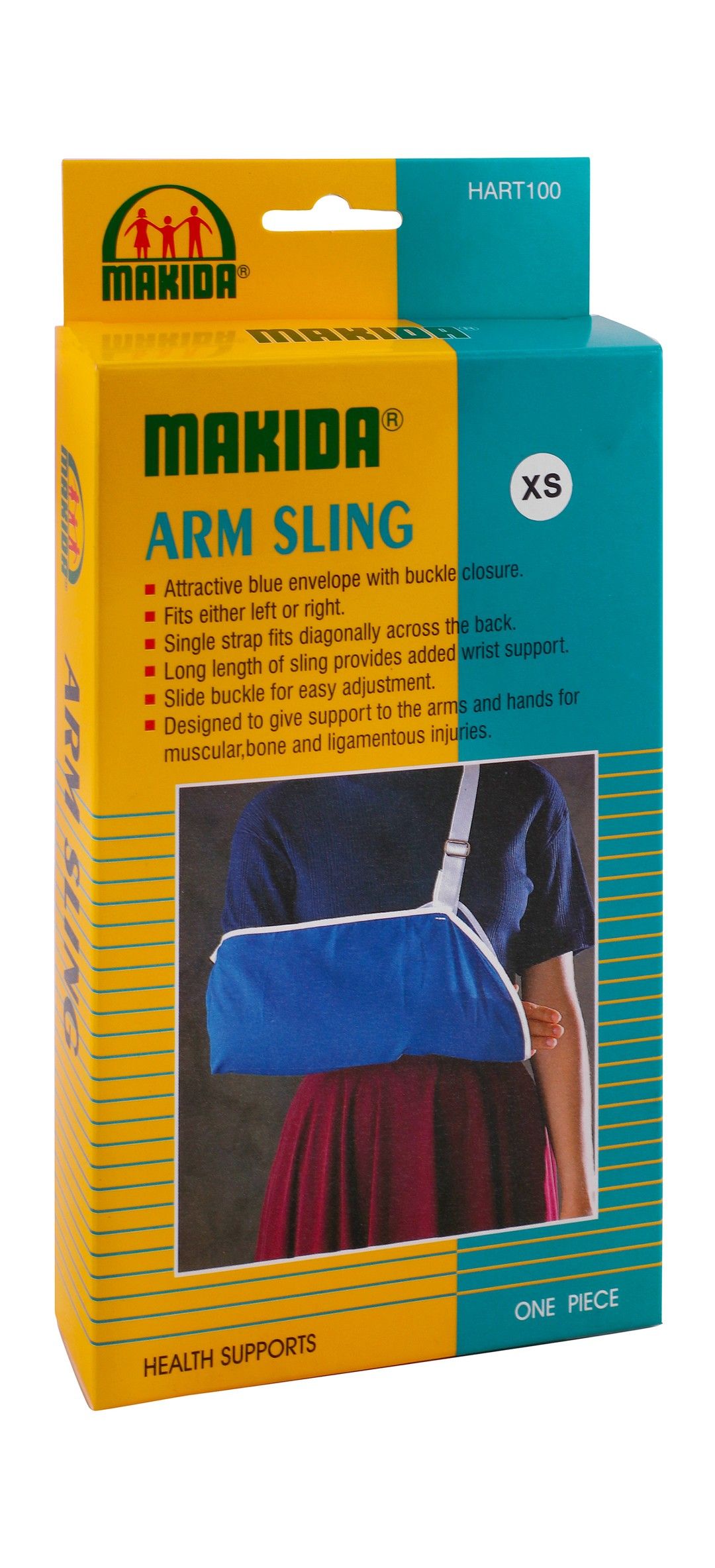 Makida XS Blue Arm Sling (33-38cm), 1 Piece - Makkah Pharmacy