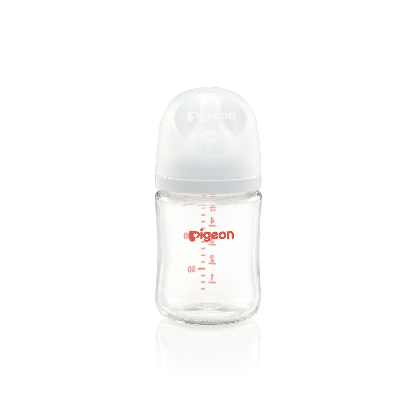 Pigeon SofTouch White 160ml Anti-Colic Glass Feeding Bottle (0+ Months), 1 Piece - Makkah Pharmacy