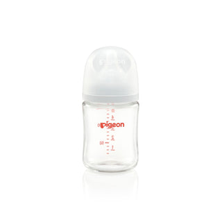 Pigeon SofTouch White 160ml Anti-Colic Glass Feeding Bottle (0+ Months), 1 Piece - Makkah Pharmacy