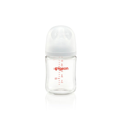 Pigeon SofTouch White 160ml Anti-Colic Glass Feeding Bottle (0+ Months), 1 Piece - Makkah Pharmacy