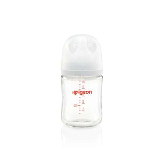 Pigeon SofTouch White 160ml Anti-Colic Glass Feeding Bottle (0+ Months), 1 Piece - Makkah Pharmacy