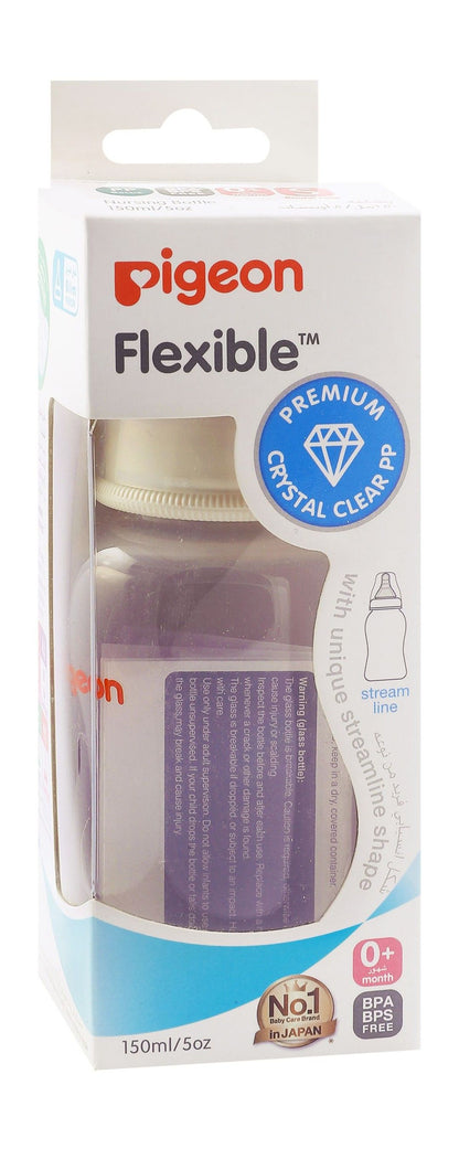 Pigeon Flexible Slow Flow 150ml Nursing Bottle with Silicone Nipple (0+ Months), 1 Piece - Makkah Pharmacy