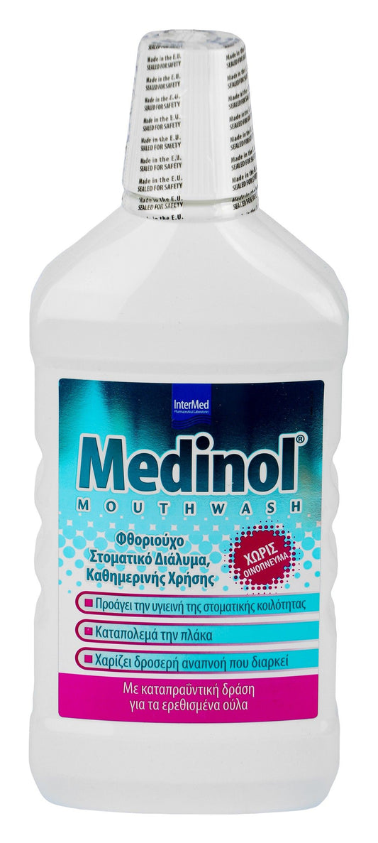 Medinol Alcohol-Free Fluoride Mouthwash, 500ml - Makkah Pharmacy
