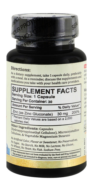 BIOBOLIC NUTRITION zinc 30mg 30s - Makkah Pharmacy