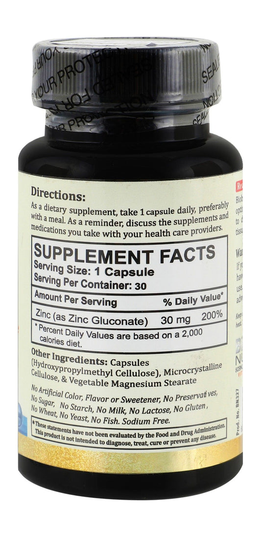 BIOBOLIC NUTRITION zinc 30mg 30s - Makkah Pharmacy