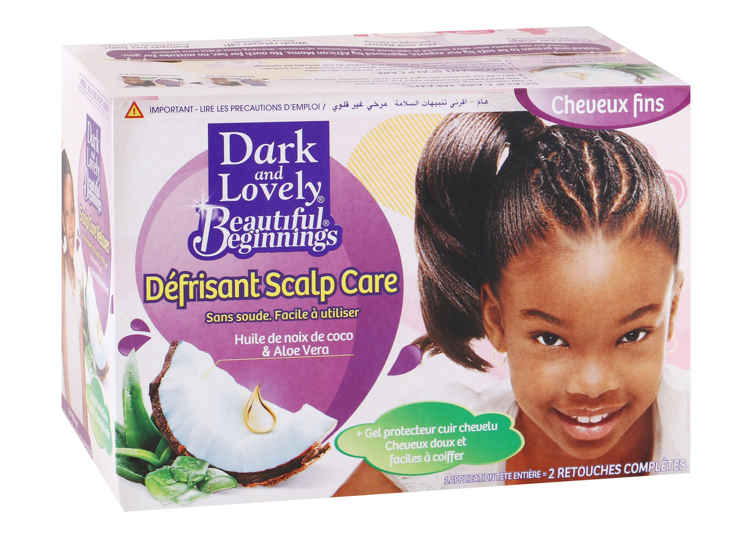 Dark & Lovely Beautiful Beginnings Children's Scalp & Hair Relaxer Kit with Coconut Oil & Aloe Vera for Fine Hair 1 pack - Makkah Pharmacy