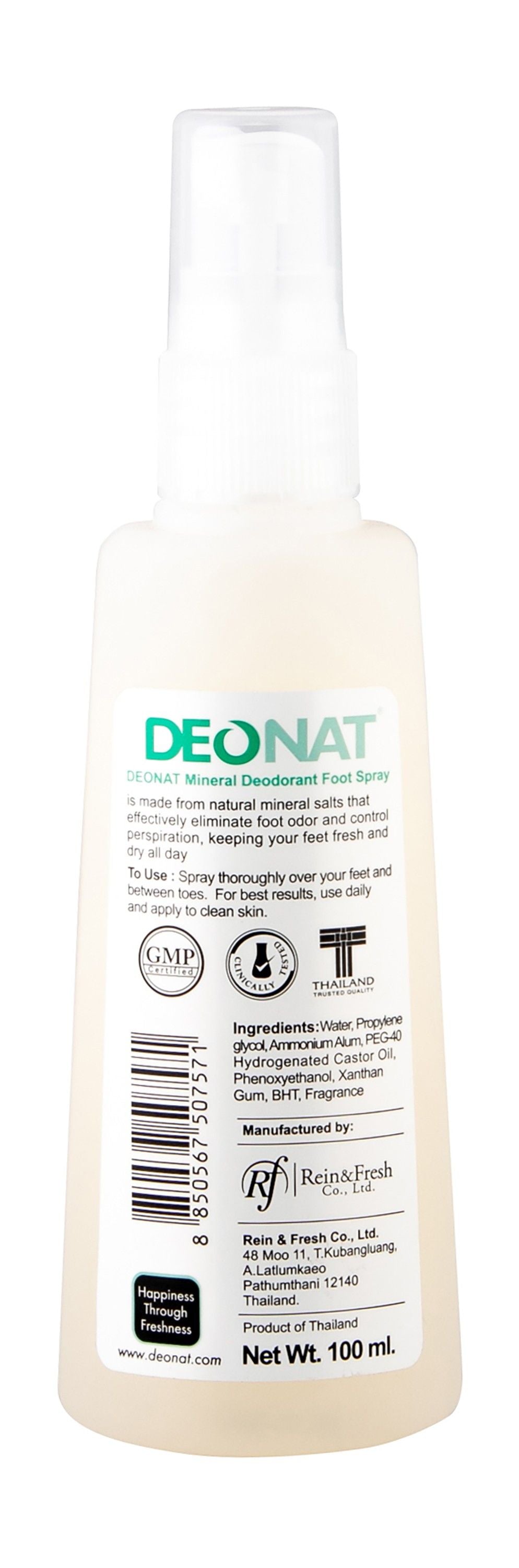 Deonat Mineral Deodorant Foot Spray Keeps Feet Fresh & Odor Free, 100ml - Makkah Pharmacy
