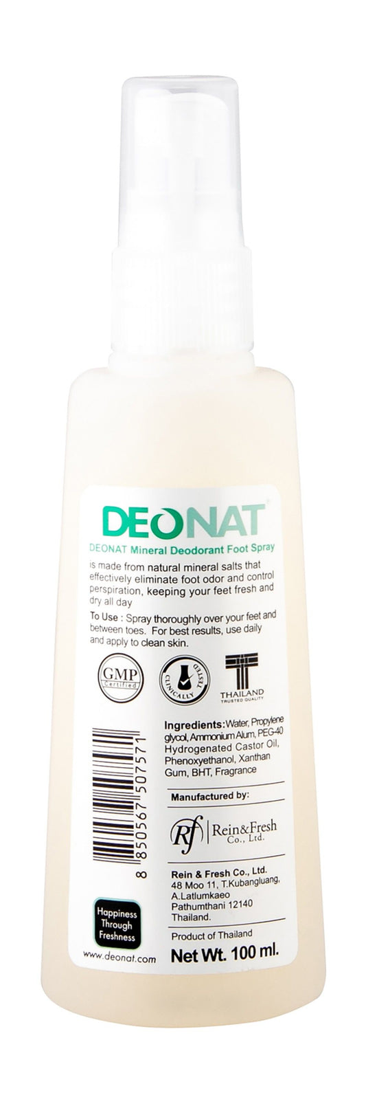 Deonat Mineral Deodorant Foot Spray Keeps Feet Fresh & Odor Free, 100ml - Makkah Pharmacy