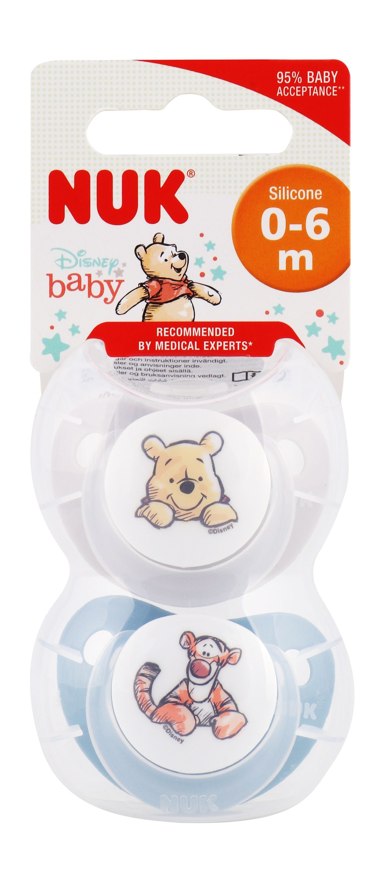 Nuk Silicone Pacifier 0-6 Months, 2 Pieces - Makkah Pharmacy