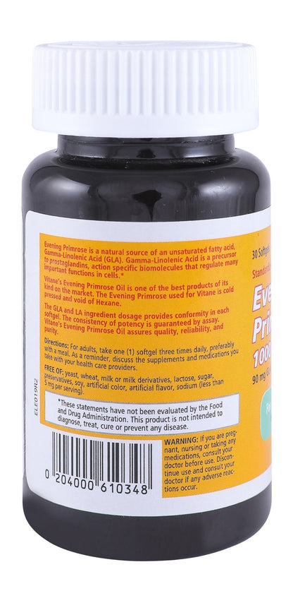 Vitane Pieces Evening Primrose Oil 1000 Mg 30 Pieces - Makkah Pharmacy