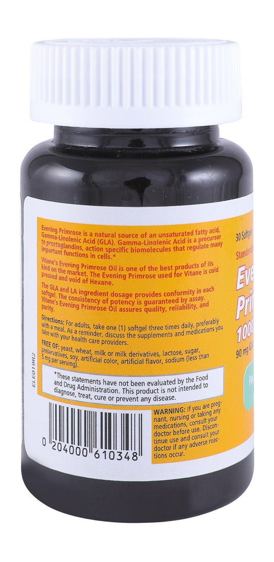 Vitane Pieces Evening Primrose Oil 1000 Mg 30 Pieces - Makkah Pharmacy