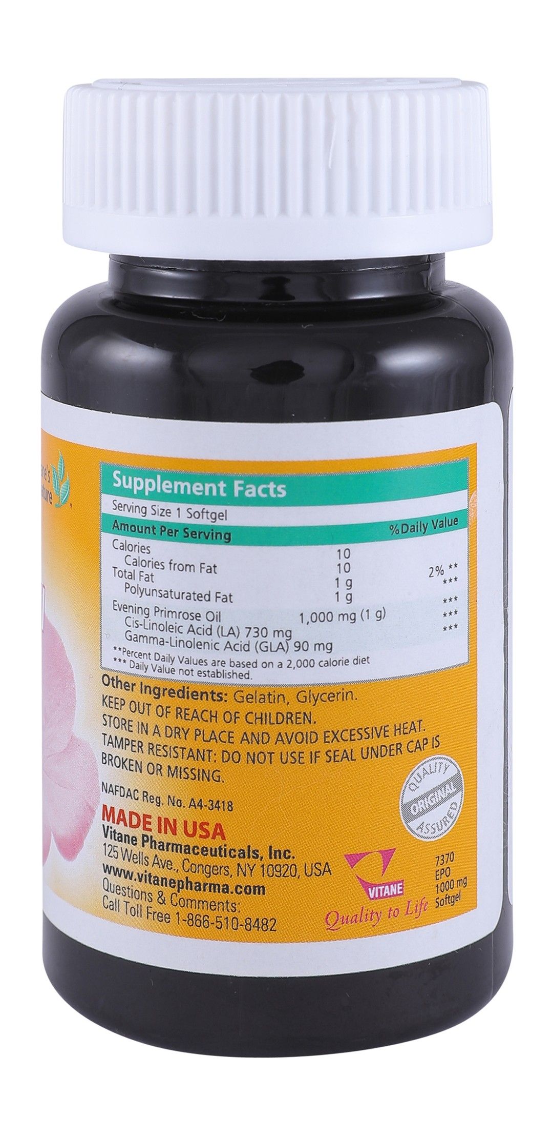 Vitane Pieces Evening Primrose Oil 1000 Mg 30 Pieces - Makkah Pharmacy