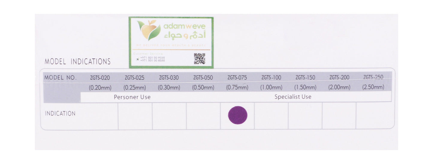 Zgts Sterile Gold Derma Roller with 0.75mm Needles - Makkah Pharmacy