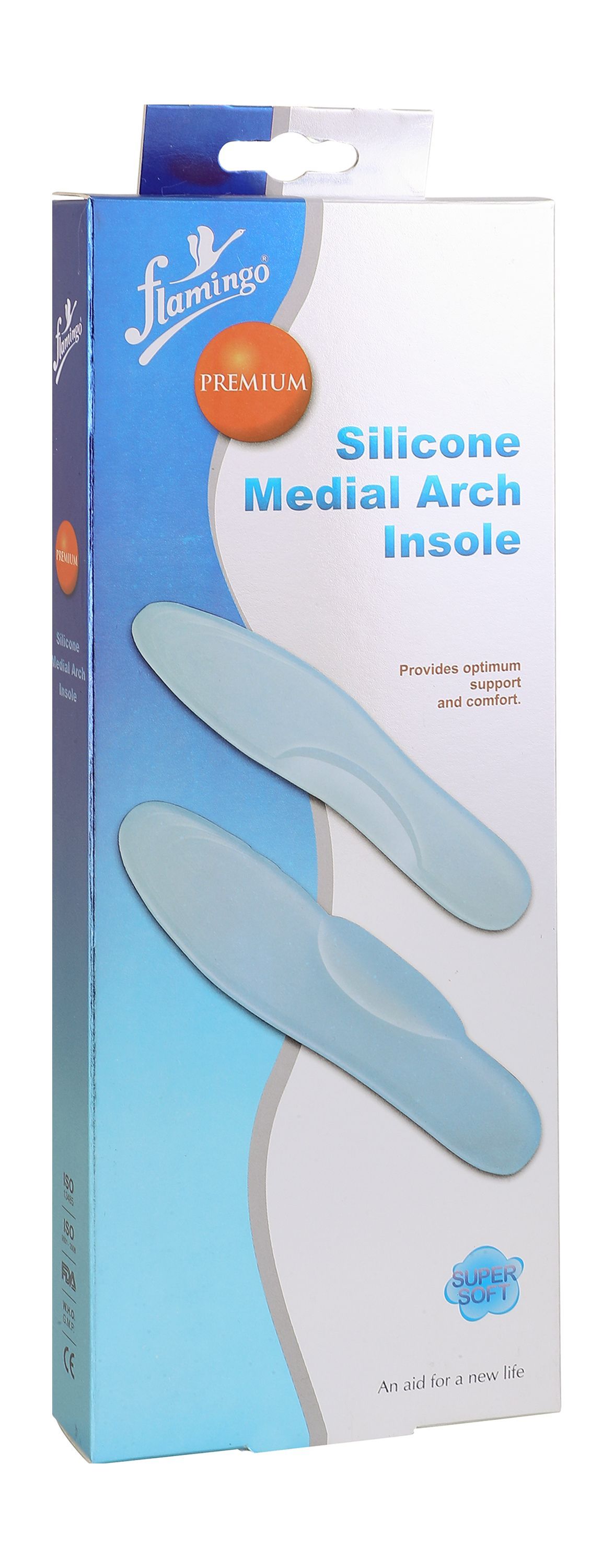 Flamingo Silicone Medial Arch Insoles Universal Size - Makkah Pharmacy