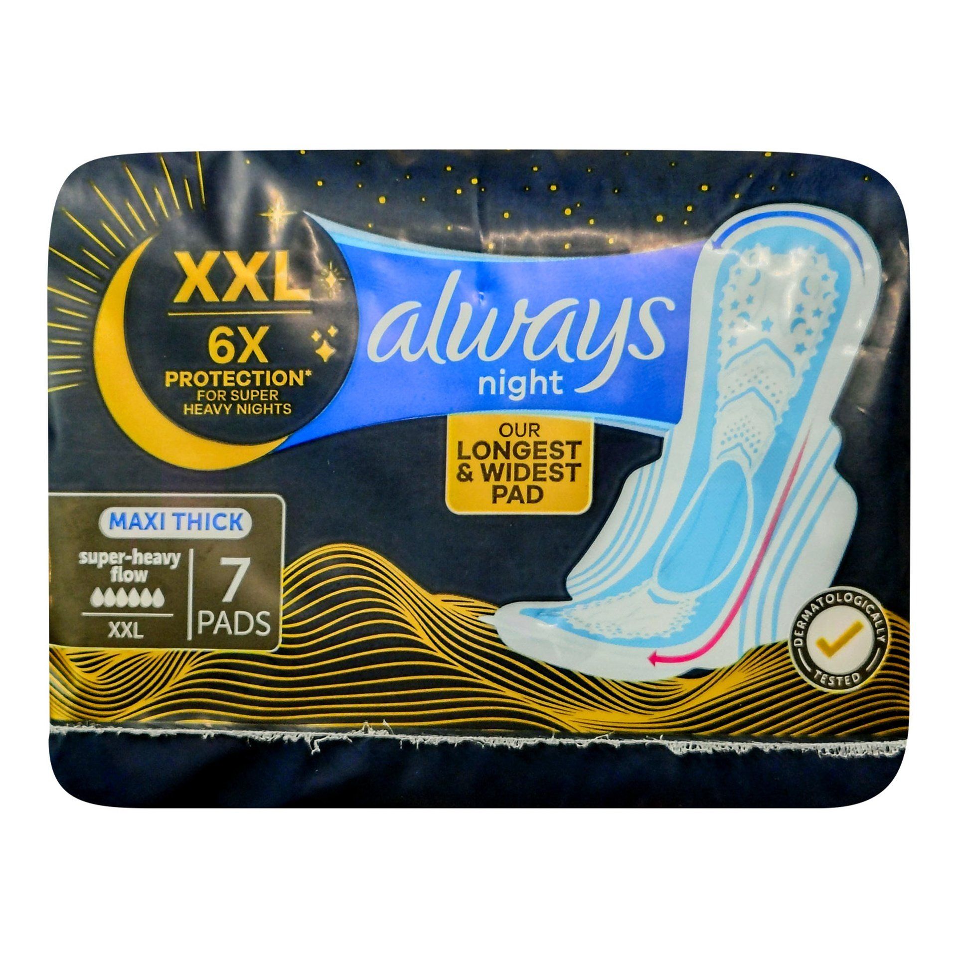 Always DreamZzz Cotton Soft Maxi Thick Heavy Night Pads with Wings, 7 Pieces - Makkah Pharmacy