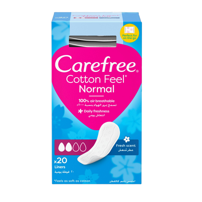 Carefree Normal with Cotton Extract Panty Liners, 20 Count - Makkah Pharmacy