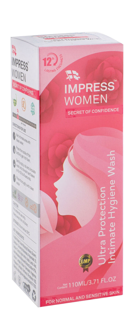 Impress Women Ultra Protection Intimate Hygiene Wash, 110ml - Makkah Pharmacy
