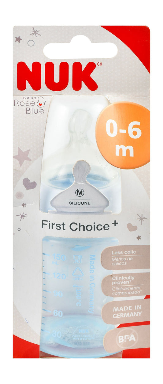 NUK First Choice Plus Baby Bottle Blue, 150ml