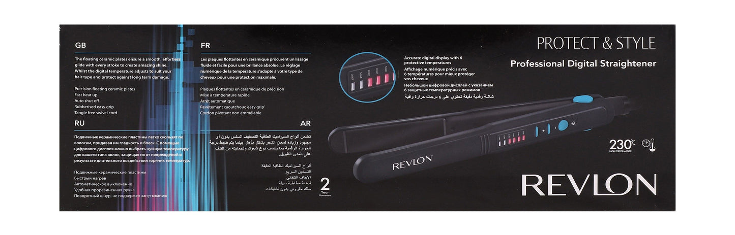 Revlon Digital Ceramic Straightener Black - Makkah Pharmacy