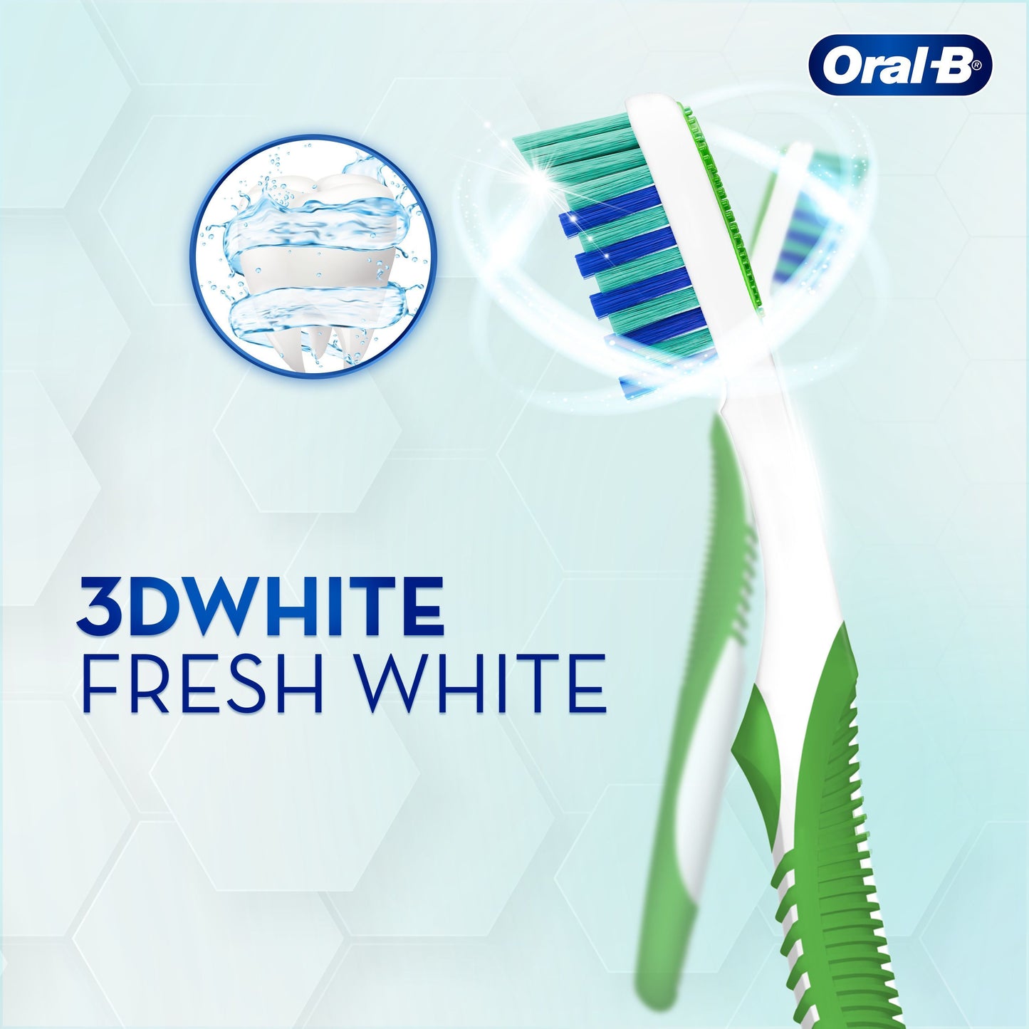 Oral-B 3D White Fresh Manual Toothbrush size 40 Medium, 2 Pieces