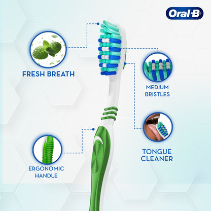 Oral-B 3D White Fresh Manual Toothbrush size 40 Medium, 2 Pieces