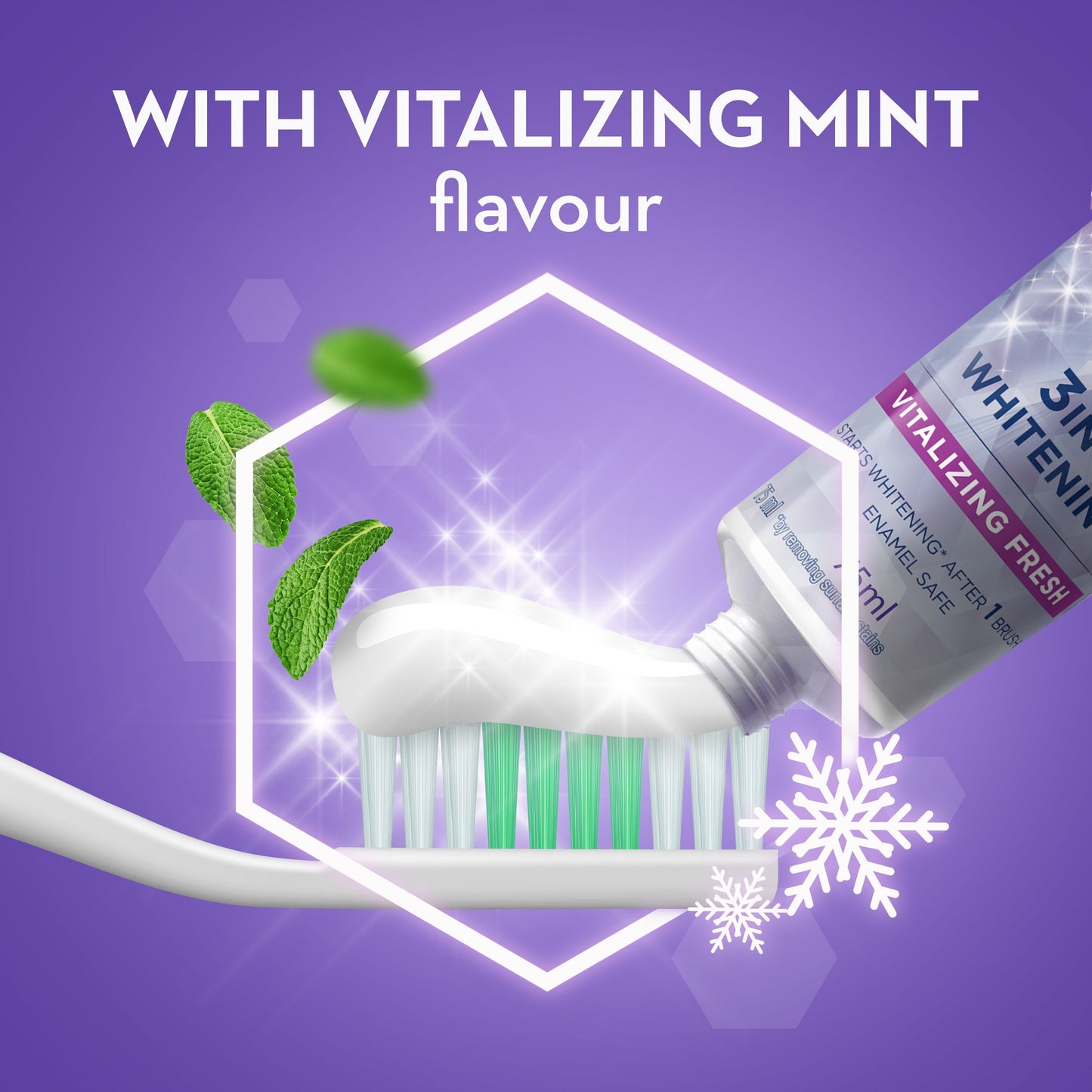 Crest 3D White Deluxe 3in1 Vitalizing Fresh Enamel Safe Whitening Toothpaste, 75ml - Makkah Pharmacy