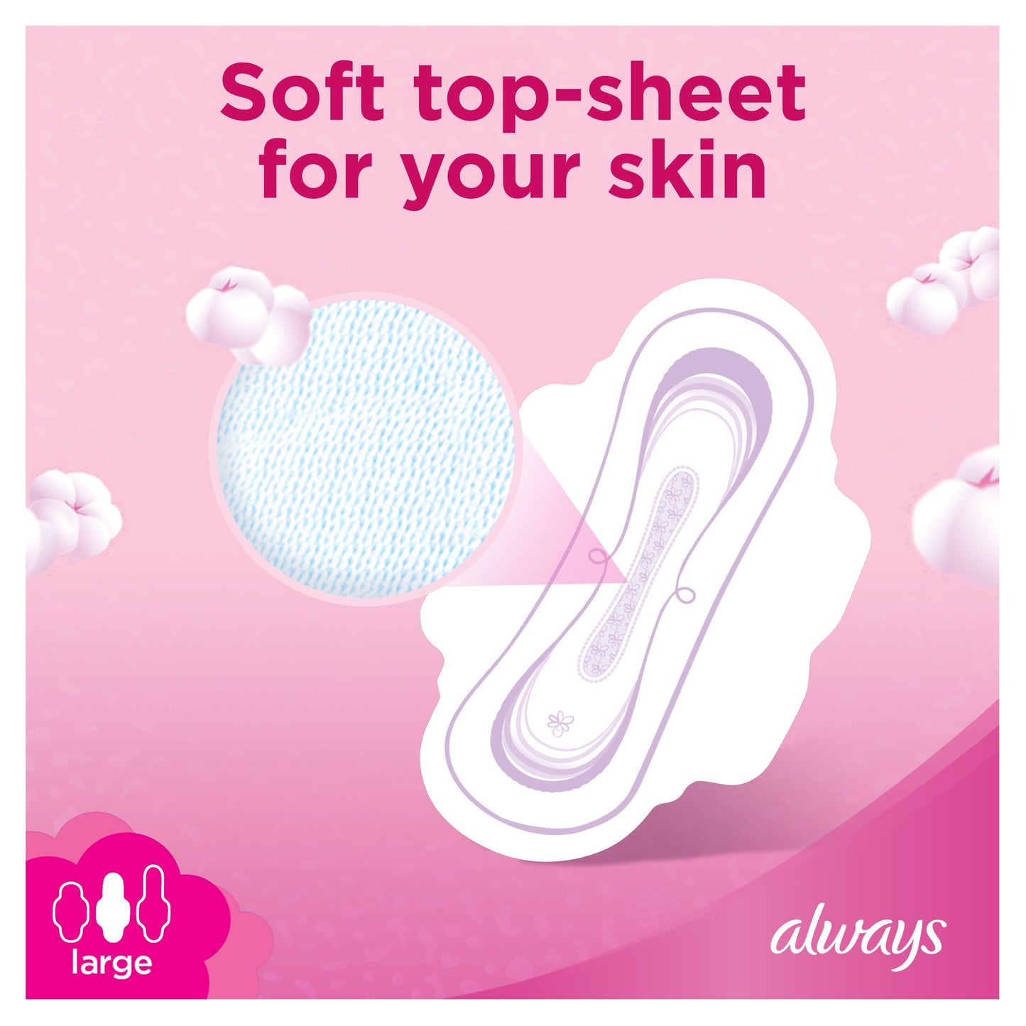 Always Ultra Thin Cottony Soft Sanitary Pads Large With Wings, 16  Pads - Makkah Pharmacy