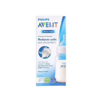 Philips Avent Slow Flow Anti-Colic 260ml Plastic Nursing Bottle (1+ Months), 1 Piece - Makkah Pharmacy