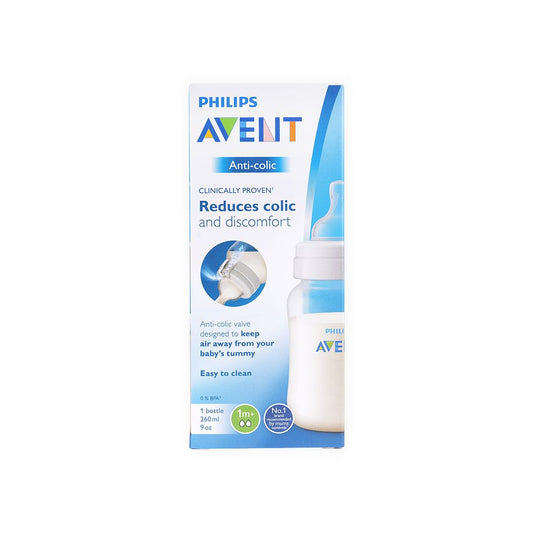 Philips Avent Slow Flow Anti-Colic 260ml Plastic Nursing Bottle (1+ Months), 1 Piece - Makkah Pharmacy