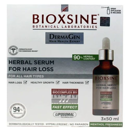 Bioxsine Dermagen Hypoallergenic Thickening & Anti-Hair Loss Herbal Serum, 3x50ml - Makkah Pharmacy