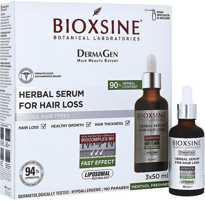 Bioxsine Dermagen Hypoallergenic Thickening & Anti-Hair Loss Herbal Serum, 3x50ml - Makkah Pharmacy