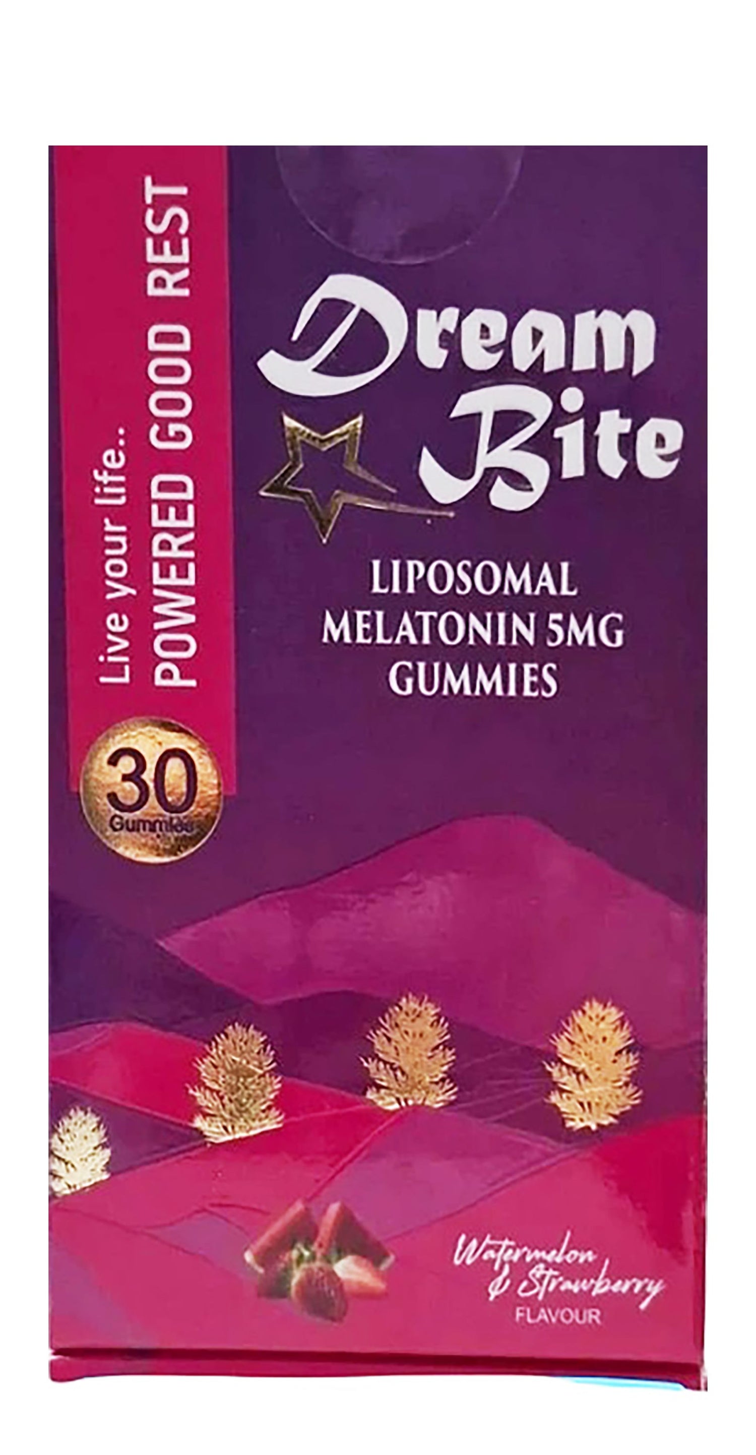 Dream Bite 5mg Liposomal Melatonin Gummy Supplements Watermelon & Strawberry Flavor, 30 Pieces