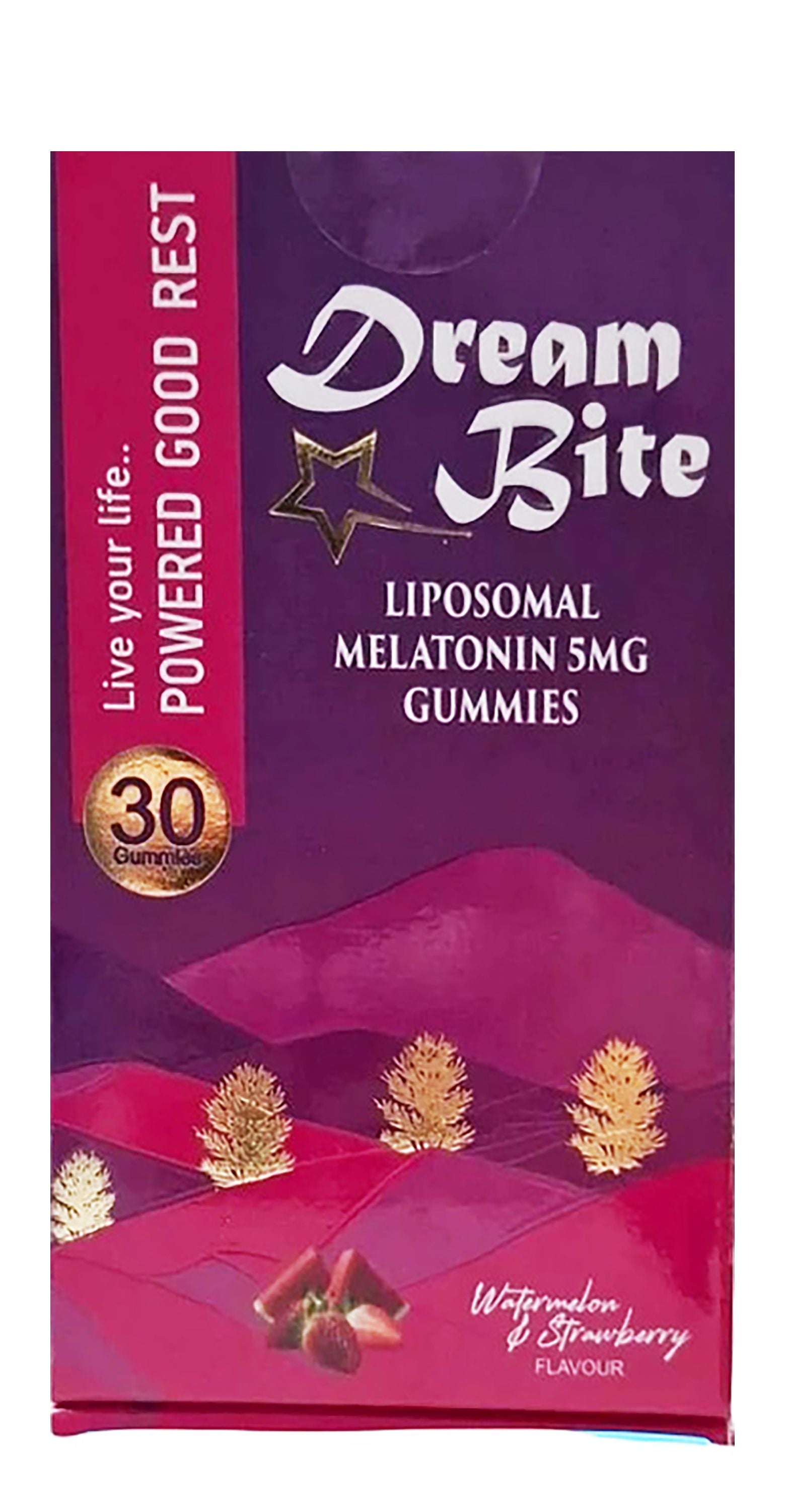 Dream Bite 5mg Liposomal Melatonin Gummy Supplements Watermelon & Strawberry Flavor, 30 Pieces
