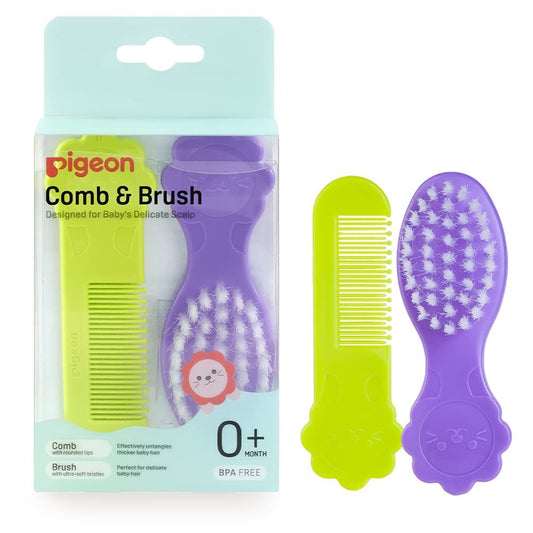 Pigeon Green & Purple Comb & Hairbrush Set (0+ Months), 1 Pack
