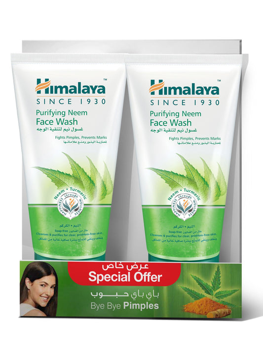 Himalaya Purifying Neem Face Wash, 2x150ml - Makkah Pharmacy