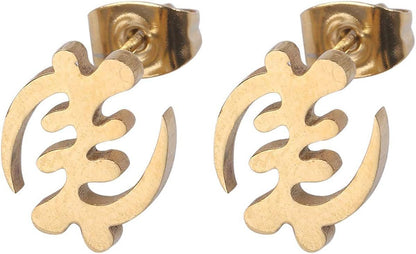 C-bo Newness Hypoallergenic White Round Card Symbols Print Stainless Steel Stud Earrings, 1 Pair - Makkah Pharmacy