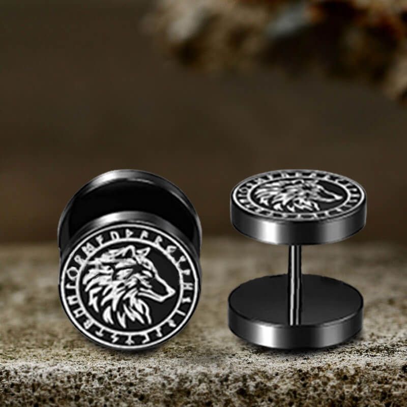 C-bo Newness Hypoallergenic White Round Card Symbols Print Stainless Steel Stud Earrings, 1 Pair - Makkah Pharmacy