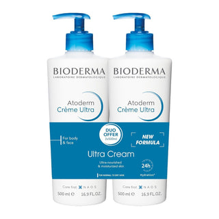 Bioderma Atoderm 24H Hydrating Ultra Body Creams for Normal to Dry & Sensitive Skin, 2x200ml - Makkah Pharmacy