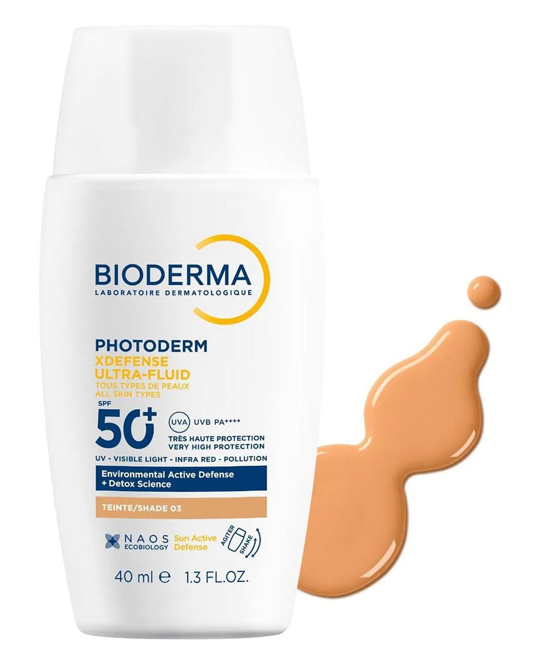 Bioderma Photoderm Xdefense Tinted Ultra Fluid Spf 50+ Sunscreen Lotion - 01, 40ml - Makkah Pharmacy