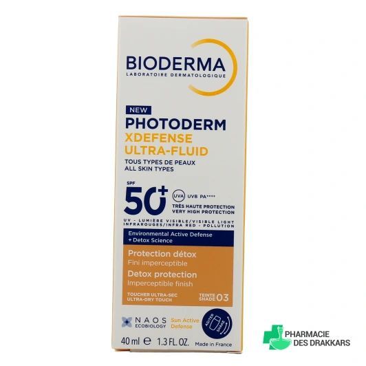 Bioderma Photoderm Xdefense Tinted Ultra Fluid Spf 50+ Sunscreen Lotion - 03, 40ml - Makkah Pharmacy