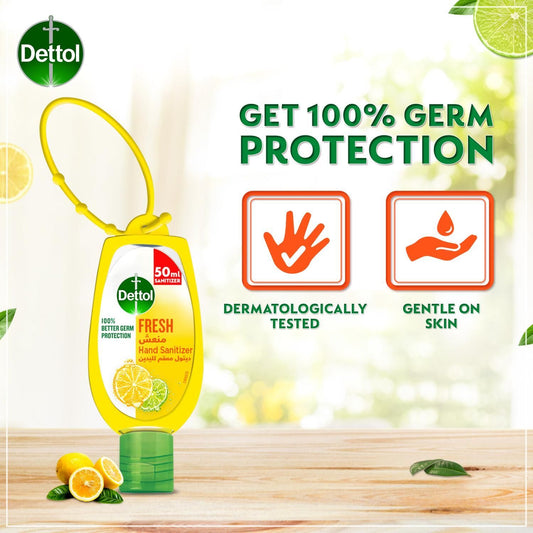 Dettol Fresh Instant Hand Sanitizer with Jacket, 50ml - Makkah Pharmacy