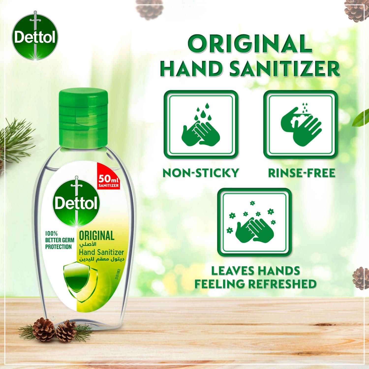 Dettol Original Hand Sanitizer, 50ml - Makkah Pharmacy