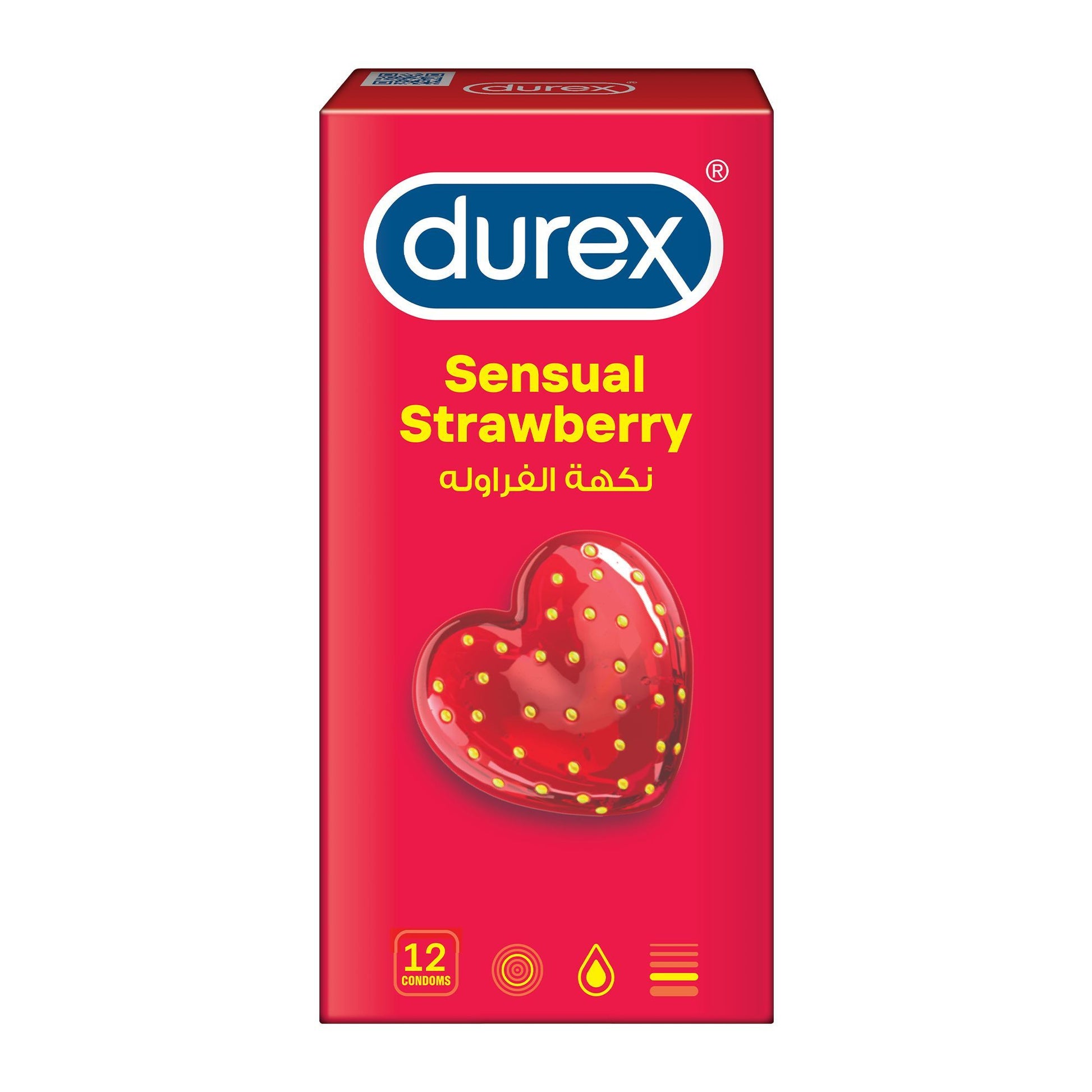 Durex Sensual Strawberry Condoms, 12 Pieces - Makkah Pharmacy